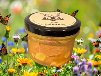 Hubertus Käs Wildleberkäse | 15% Käseeinlage | Regional & Nachhaltig | 200g Glas | Bayerischer Wald 