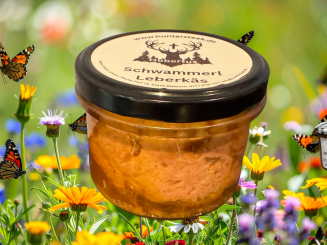 Hubertus Waldschwammerl Wildleberkäse | 10% Pilz-Einlage | Regional & Nachhaltig | 200g Glas | Bayerischer Wald 