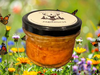 Hubertus Wild Jagdwurst mit 40% Hirscheinlage - Regional, Nachhaltig, Bayrischer Wald 