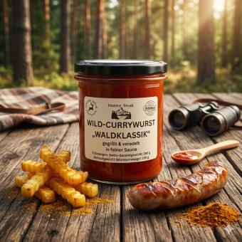 Wild-Currywurst WALDKLASSIK herzhaft | 280g | Bayern | Gourmet-Wildsauce 