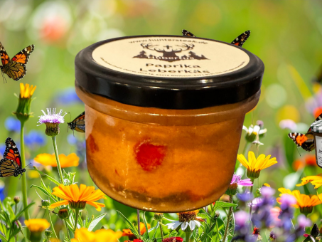 Hubertus Paprika Wild Leberkäse | 15% Paprika-Einlage | Regional & Nachhaltig | 200g Glas | Bayerischer Wald 