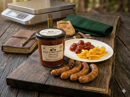 Wild-Currywurst im Glas 280g | Handarbeit Bayern | 90 Min. Gourmet-Sauce 